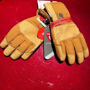 🆕 SPYDER B.A. Gore-Tex PrimaLoft Men's Ski Gloves beige